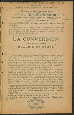 1918000235: Conversión : novela inédita original