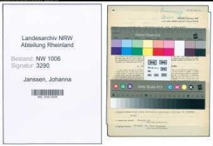Entnazifizierung Johanna Janssen , geb. 29.05.1912 (Gastwirtin)