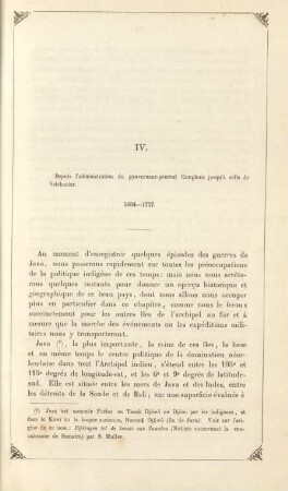 IV. Depuis l'administration du gouverneur-général Camphuis jusqu'à celle de Valckenier