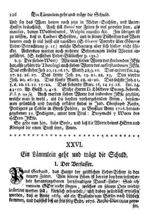 XXVI. Ein Lämmlein geht und trägt die Schuld.