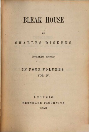 Bleak house : in four volumes, 4