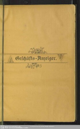 Anzeigen : Geschäfts-Anzeiger