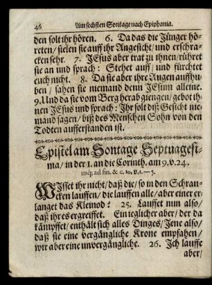 Epistel am Sontage Septuagesima/ ...