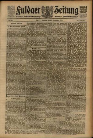 Erste Ausgabe vom Mittwoch, den 30. September 1908.
