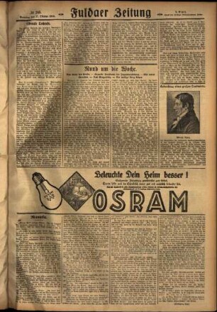 Zweite Ausgabe vom Sonntag, den 21. Oktober 1928.