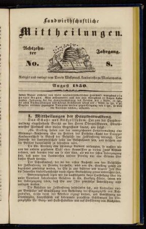 Achtzehnter Jahrgang. No. 8.