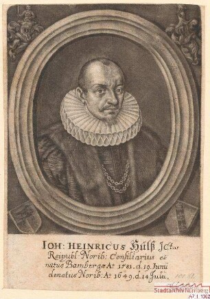 Johann Heinrich Hülß, Ratskonsulent; geb. 19. Juni 1581; gest. 14. Juli 1649