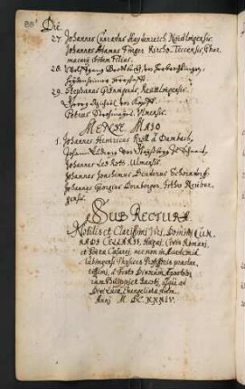 Sommerhalbjahr 1634. Rektorat Conrad Cellarius