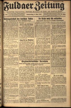 Ausgabe vom Donnerstag, den 14. November 1935.