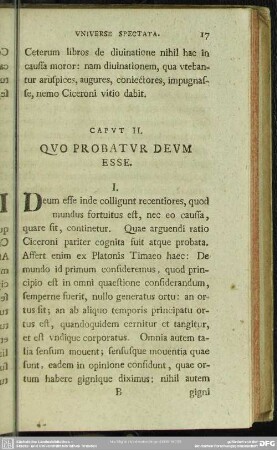 Caput II. Quo Probatur Deum Esse