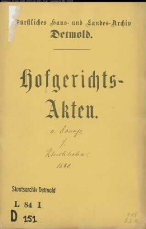 von Donop, Levin Ernst gegen Franz Kluckhohn - Entsetzung vom Kluckhof