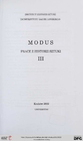 3: Modus: Prace z historii sztuki