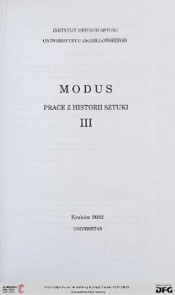 3: Modus: Prace z historii sztuki