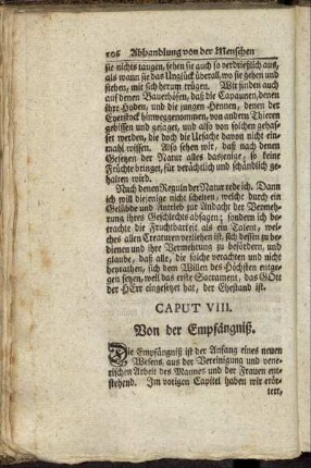 Caput VIII. Von der Empängniß. - Caput X. Wie das Kind formiret werde.