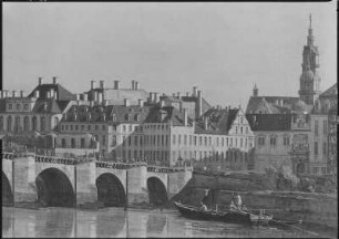 Dresden vom rechten Elbufer unterhalb der Augustusbrücke : Canaletto: Dresden vom rechten Elbufer unterhalb der Augustusbrücke, 1748