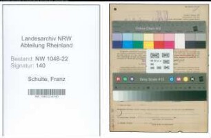 Entnazifizierung Franz Schulte , geb. 21.12.1907 (Kaufmaennischer Angestellter)
