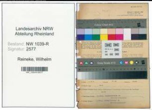 Entnazifizierung Wilhelm Reineke , geb. 29.03.1910 (Geschaeftsfuehrer)