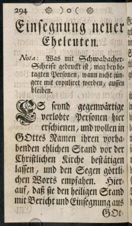 294-323, V. Die Einsegnung der Eheleuten.