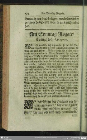 Am Sonntag Rogate, Evang. Joh. 16. v. 23-30.