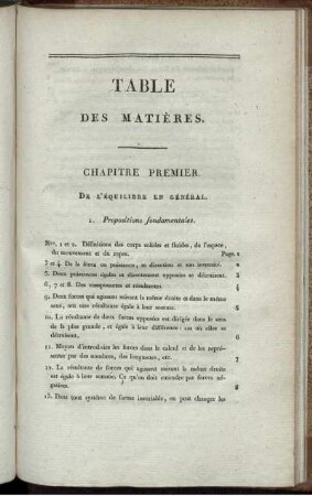 Table des Matières.