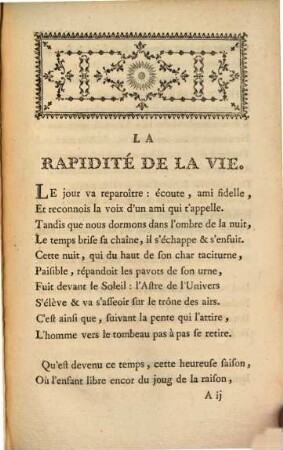La Rapidité De La Vie : Piece Qui A Eu L'Accessit Du Prix de l'Académie Françoise en 1766