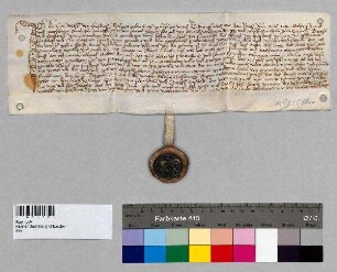 Freistiftsrevers der Katharina, Witwe des Wölfl von Frasdorf, gegenüber Propst Kaspar von Baumburg für die Ödhube zu Frasdorf in der Herrschaft Aschau und der Pfarrei Prien.; S: Alex Gessenberger
