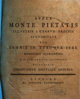 Svper Monte Pietatis