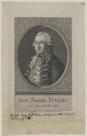Bildnis des Joh. Samuel Halle