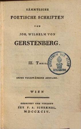 Sämmtliche poetische Schriften, 3