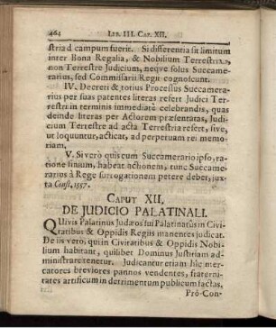 Caput XII. De Iudicio Palatinali