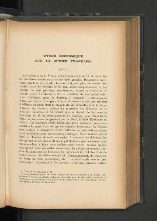 Etude economique sur la Guinee francaise