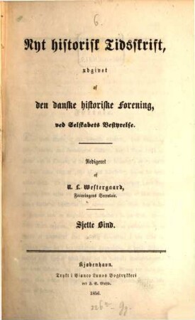 Nyt historisk tidsskrift. 6. 1856