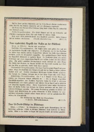 Neue ergebnislose Angriffe der Russen an der Südfront.