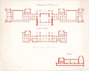 Voit, August von; Feldafing / Starnberger See (Bayern); Königliches Schloss (Königliche Villa) - Zwischengeschoss über dem 1. OG (Grundriss)