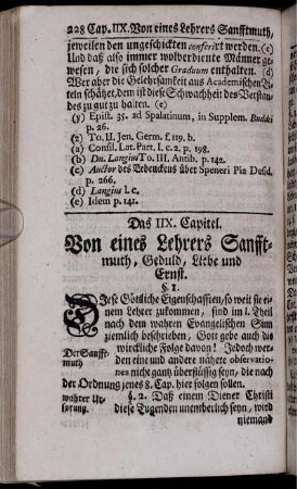 Das IIX. Capitel. Von eines Lehrers Sanfftmuth, Geduld, Liebe und Ernst