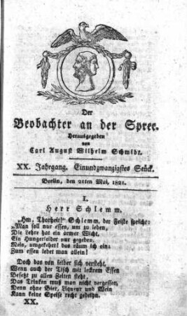 21. Stueck, 21. Mai 1821