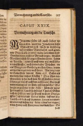 CAPUT XXIX. Vermahnung an die Teutsche.