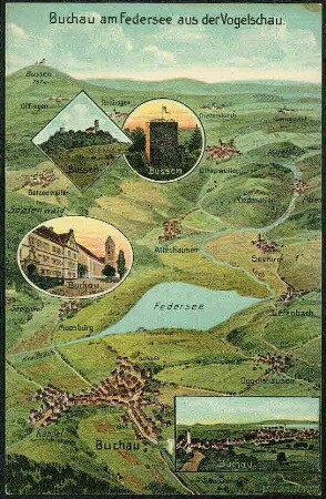 Buchau am Federsee aus der Vogelschau