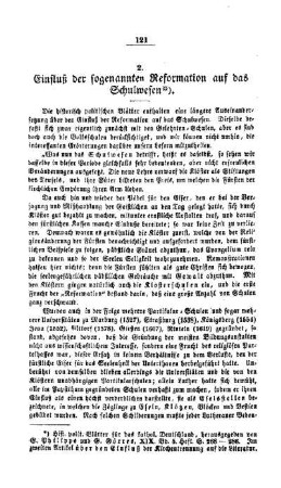 Einfluß der sogenannten Reformation auf das Schulwesen