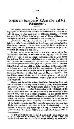 Einfluß der sogenannten Reformation auf das Schulwesen