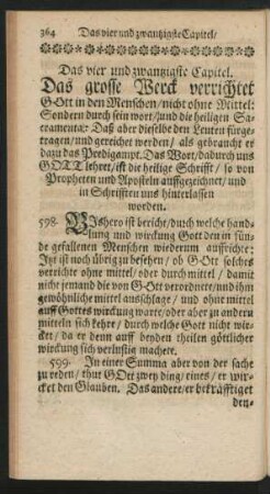 Das vier und zwantzigste Capitel. Das grosse Werck verrichtet Gott in den Menschen ...