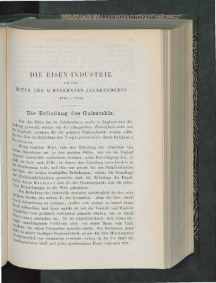Die Eisen-Industrie um die Mitte des Achtzehnten Jahrhunderts (1740-1770)