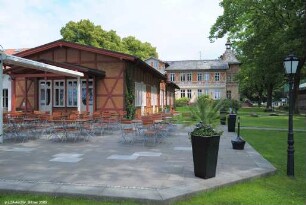 Schloß Wannsee mit Restaurationsgebäude, Winterstall, Sommerküche, offener und geschlossener Glashalle; Berlin, Steglitz-Zehlendorf