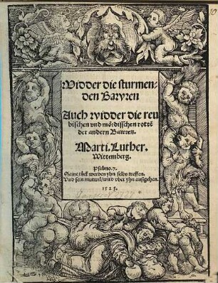 VVidder die sturmenden Bawren : Auch widder die reubischen vnd mördisschen rotte[n] der andern Bawren