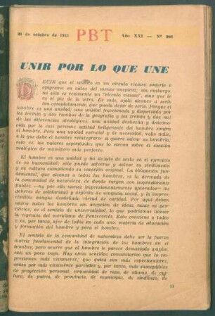 Unir por lo que une