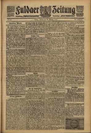 Zweite Ausgabe vom Freitag, den 15. Oktober 1909.