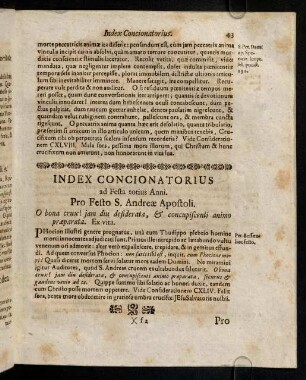 43-56, Index Concionatorius ad Festa totius Anni.