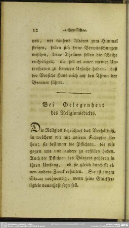 Bei Gelegenheit des Religionsedickts