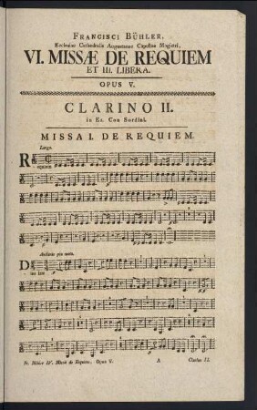 1-2, Missa I. De Requiem - Clarino II.