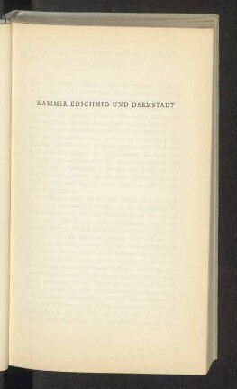 Kasimir Edschmid und Darmstadt